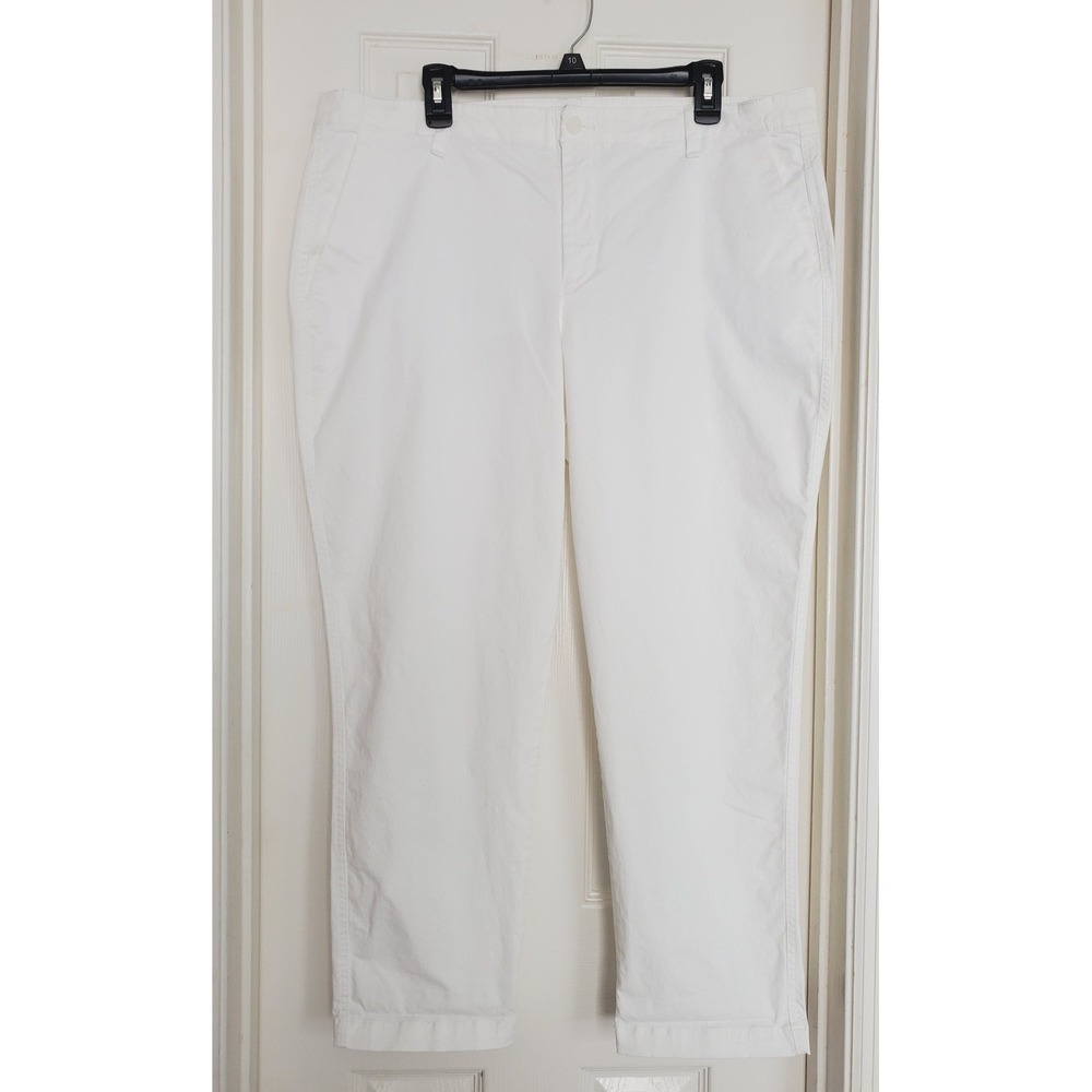 Gap Girlfriend Khaki Pants White Chino Trousers Stretch Casual Plus Size 18